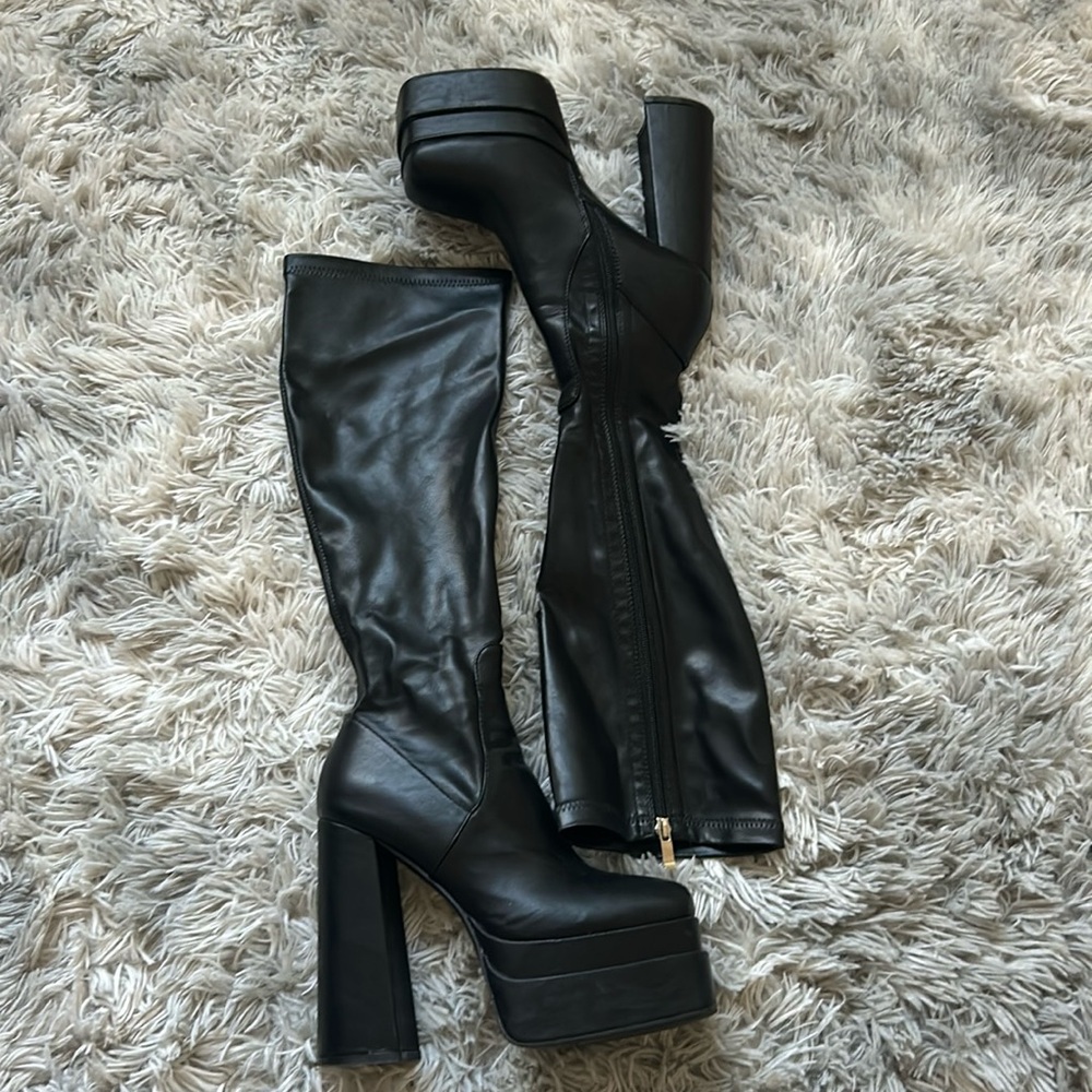 size 8.5 6 inch platform knee high boots